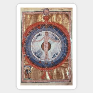 Saint Hildegard Vision of Universal Man Sticker